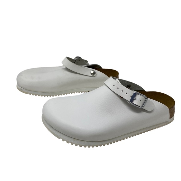 Alpro Birkenstock Women's C 115 Leather Clogs White REGULAR WIDTH - Picture 2 of 10